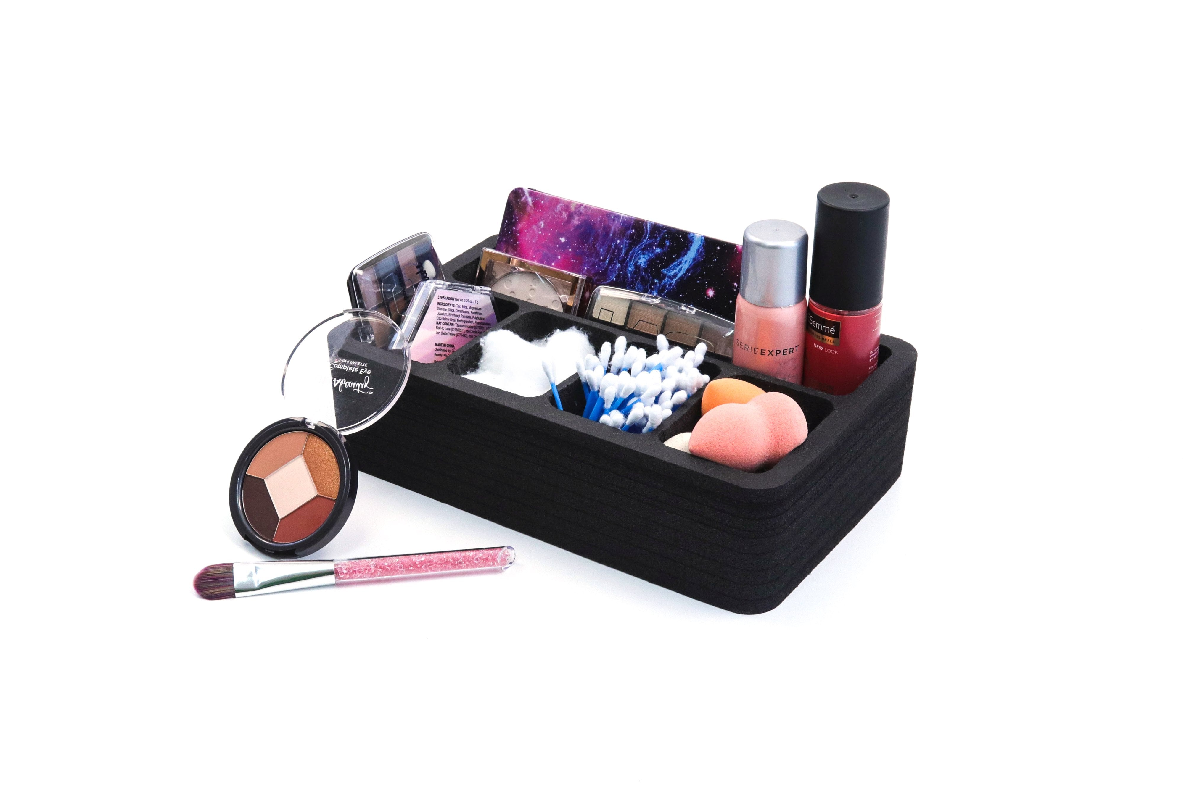 Vanity Organizer Makeup Beauty St Holder for Brushes, Lip Gloss, Eye Liner More Home Bathroom Bedroom Salon 11 x 7 Inches 5 Compartments