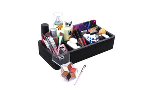 Vanity Organizer Makeup Beauty St Holder for Brushes, Lip Gloss, Eye Liner More Home Bathroom Bedroom Salon 15 x 7 Inches 9 Compartments