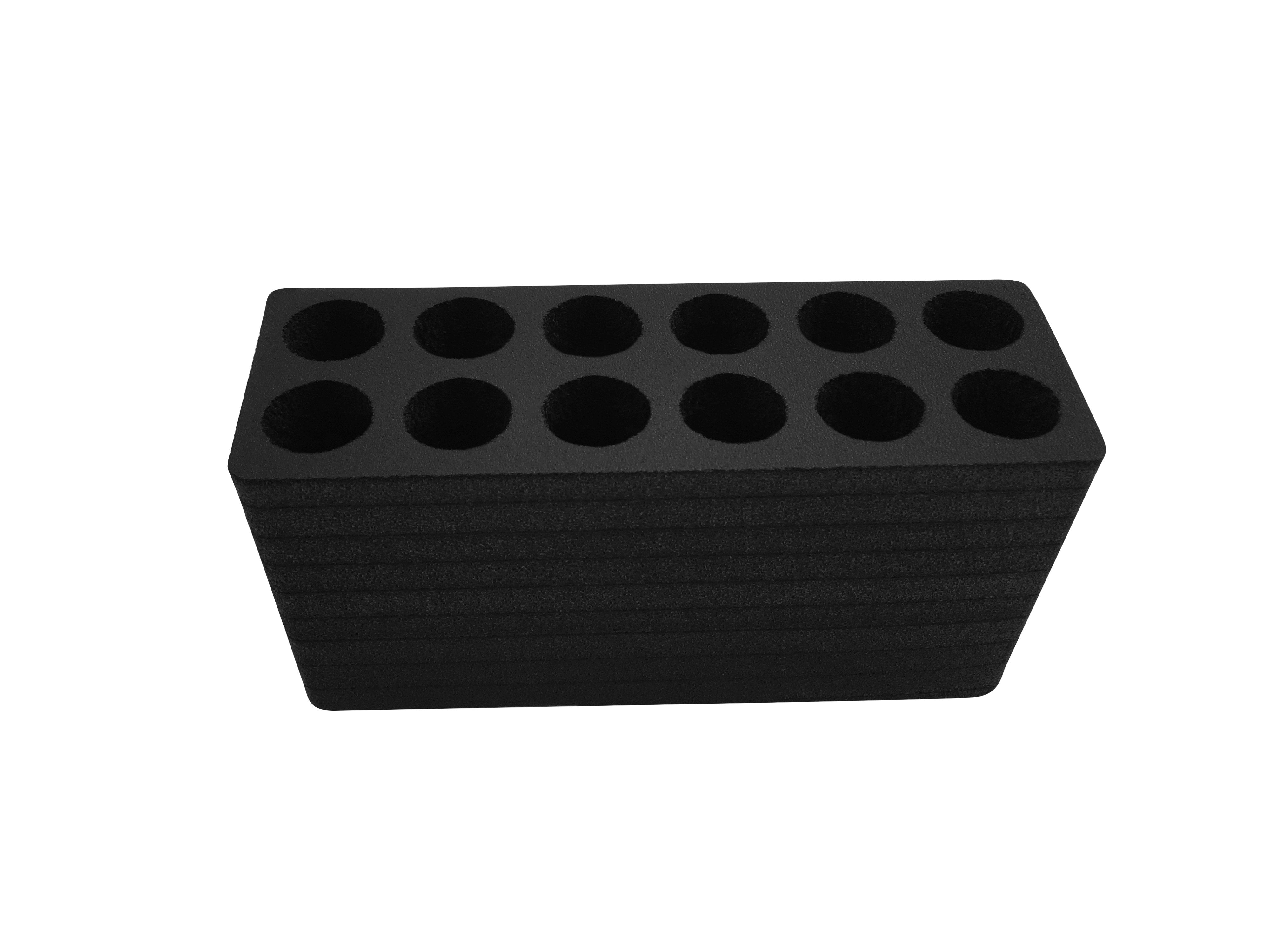 Test Tube Organizer Black Foam Storage Rack Stand Transport Holds 12 Tubes Fits up to 22mm Diameter Tubes