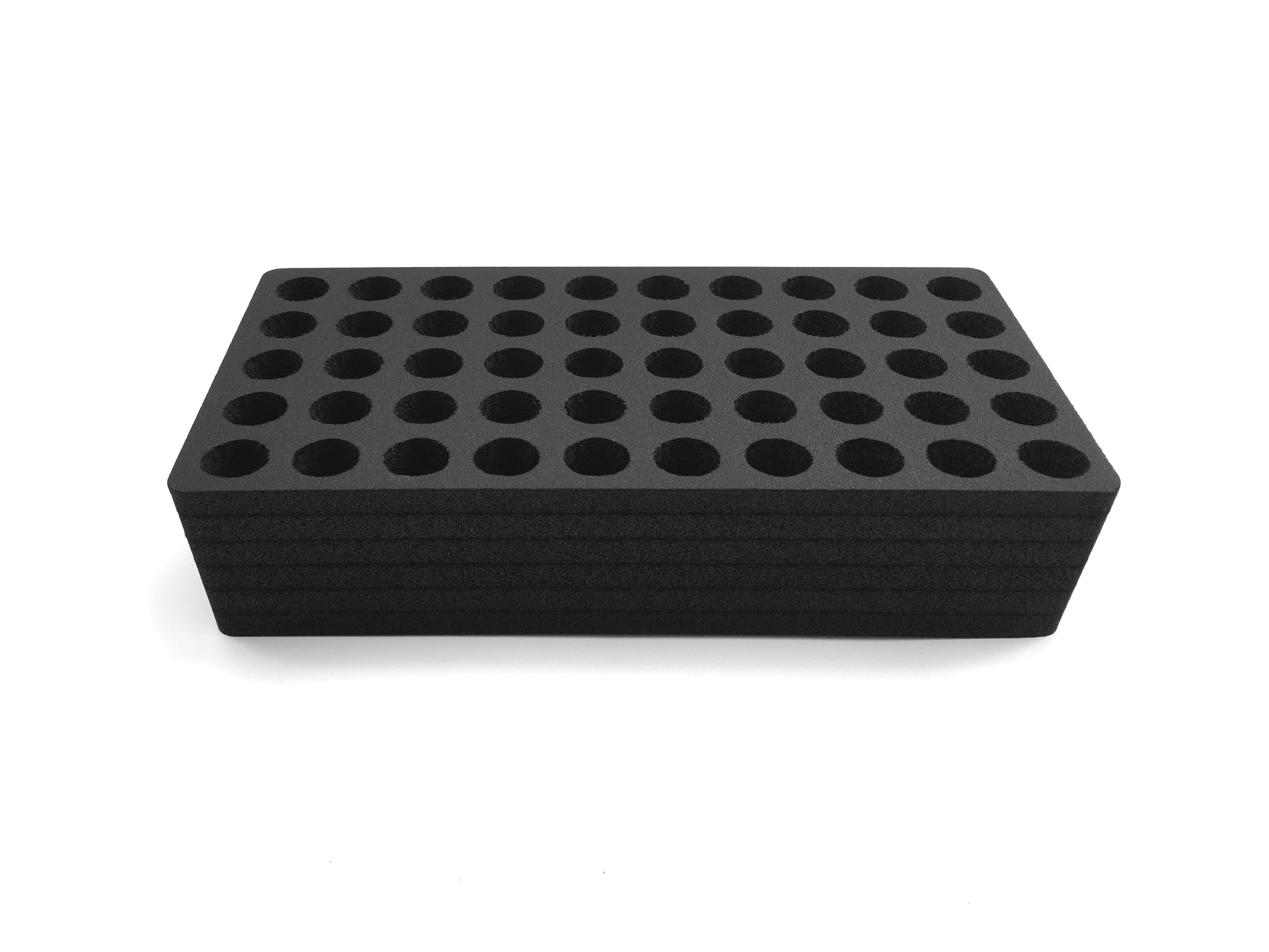 Test Tube Organizer Black Foam Storage Rack Stand Transport Holds 50 Tubes Fits up to 17mm Diameter Tubes