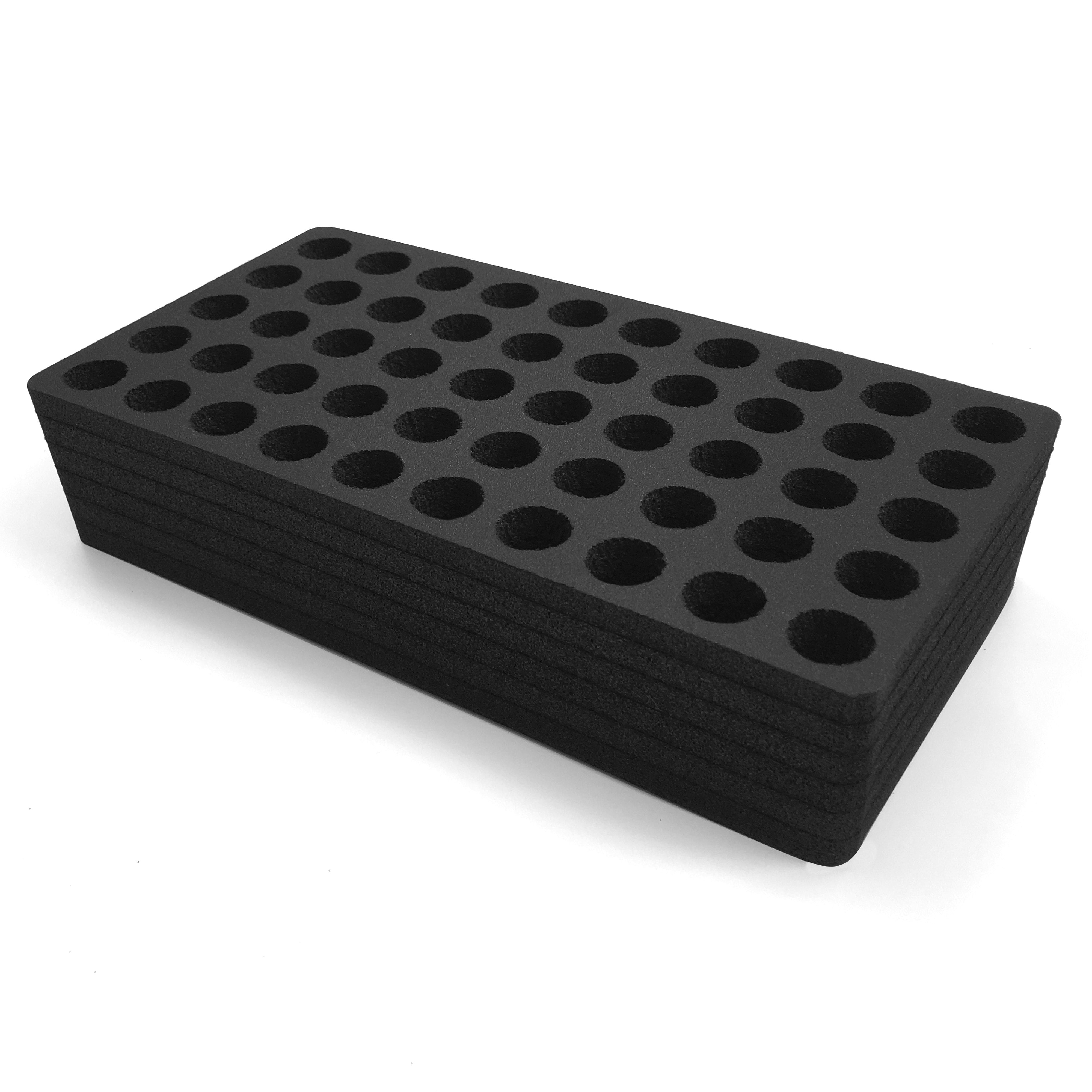 Test Tube Organizer Black Foam Storage Rack Stand Transport Holds 50 Tubes Fits up to 17mm Diameter Tubes