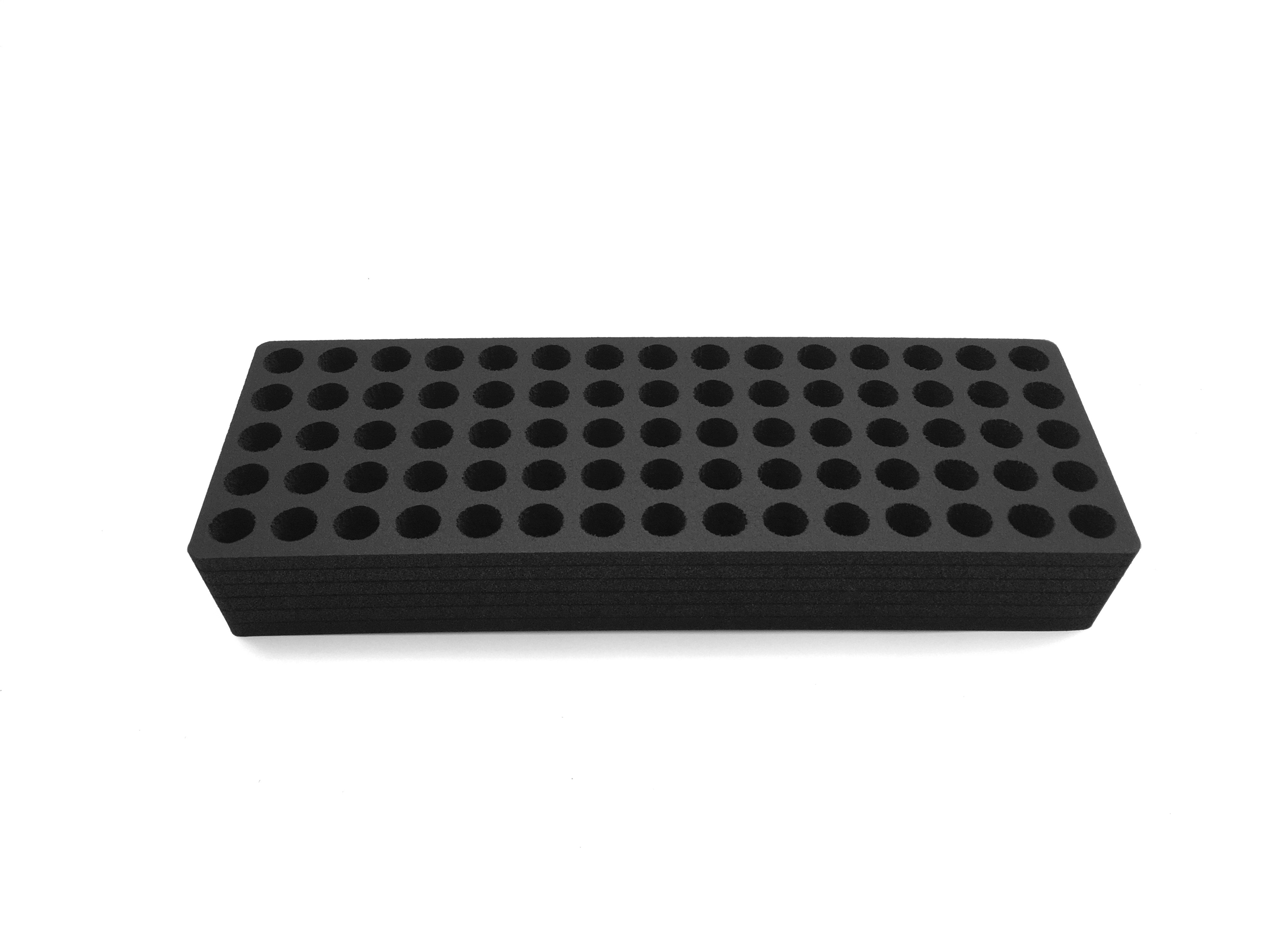 Test Tube Organizer Black Foam Storage Rack Stand Transport Holds 75 Tubes Fits up to 17mm Diameter Tubes