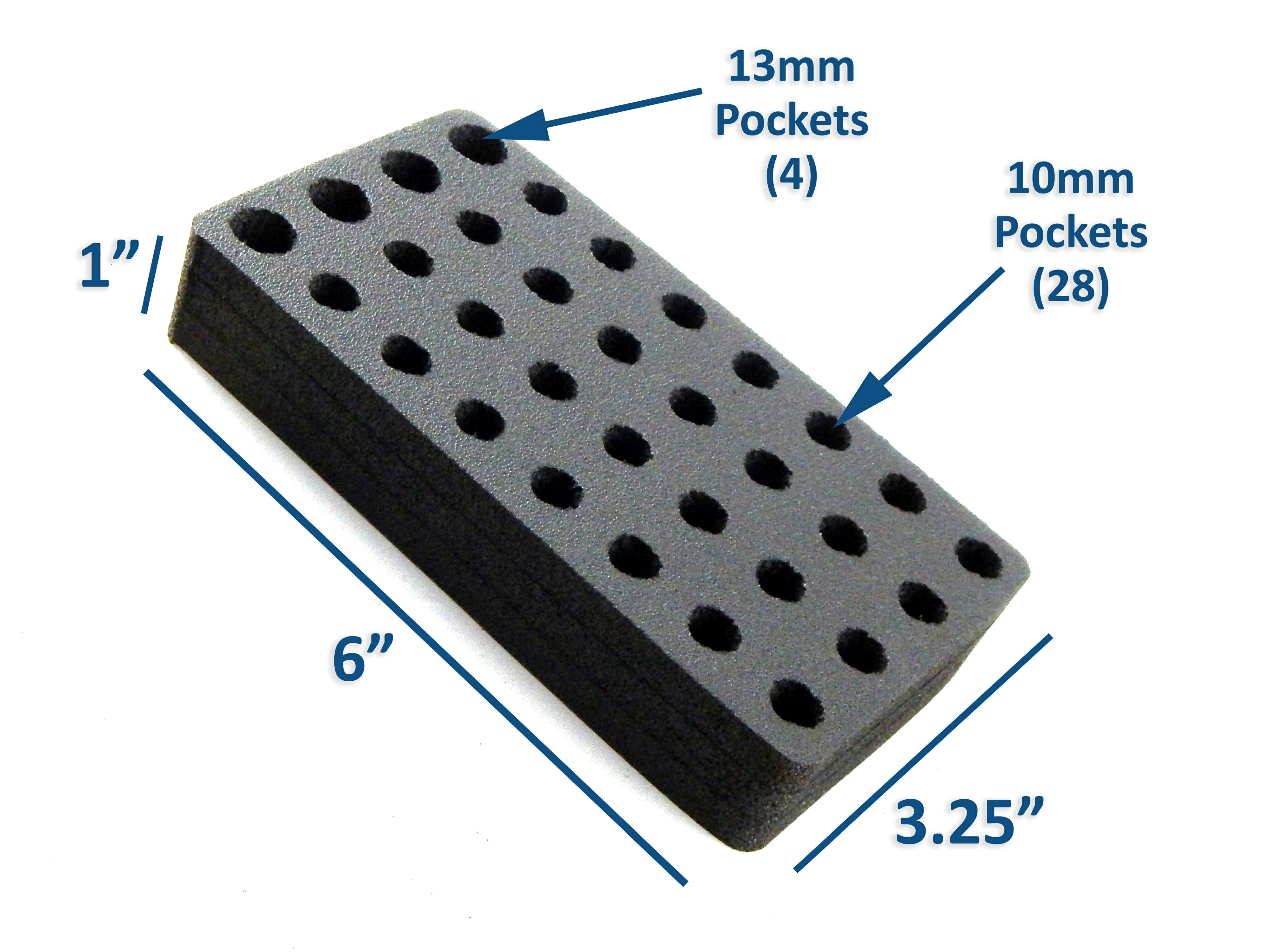 Test Tube Rack Black Foam Storage Rack Holder Organizer Stand Transport Holds 32 Tubes Fits up to 10mm and 13mm Diameter