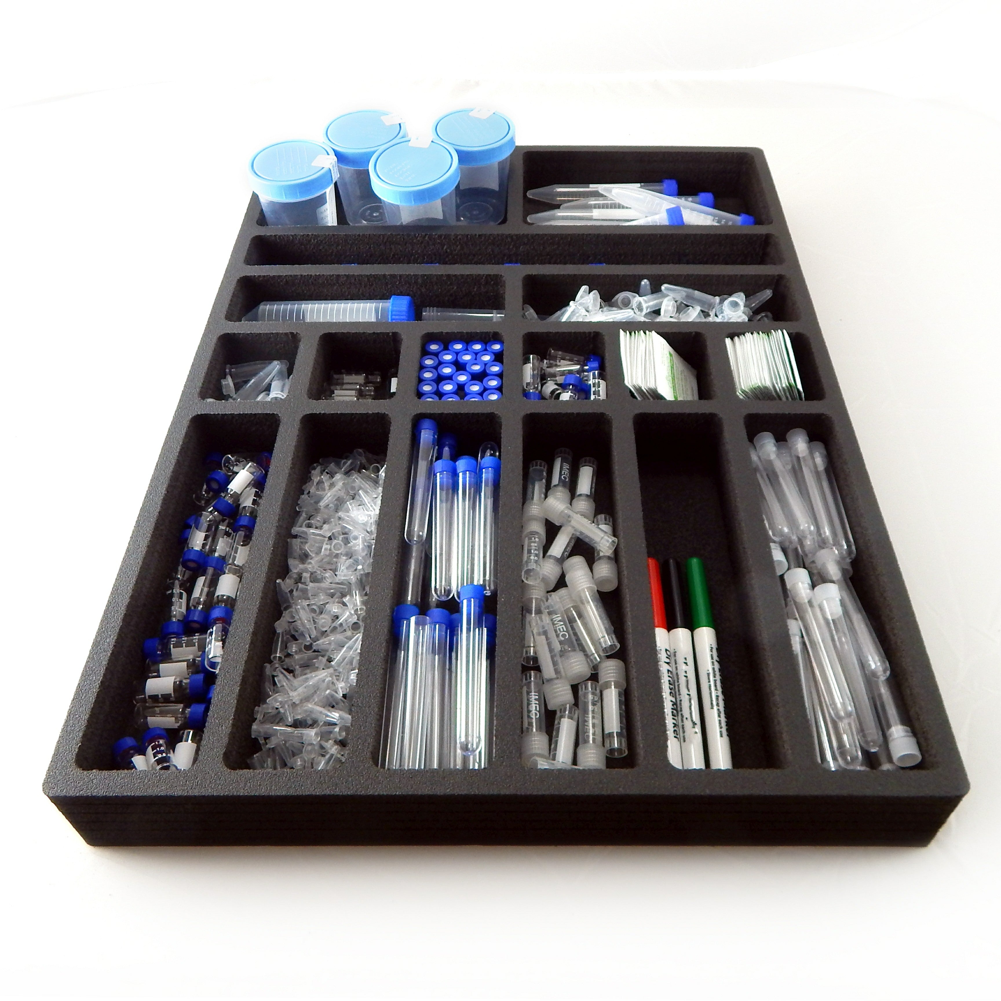 IV Drawer Organizer Storage Tray Lab Office Practice Medication Cart Organization Durable Black Foam 21 x 15.5 Inch 17 Compartments