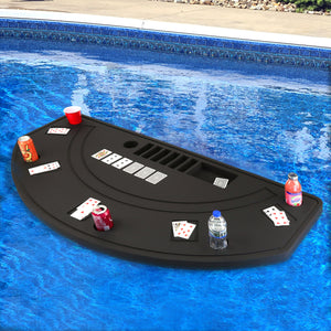 Floating Large jack Game Table Card Tray for Pool or Beach Float Lounge Durable Foam 60 Inch with Drink Holders Slots Includes Waterproof Cards