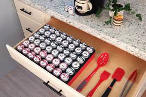 Coffee Red and Black Pod Storage Deluxe Organizer Tray Drawer Insert Washable 12.6 X 17.9 Inches Holds 48 Compatible with Keurig K-Cup