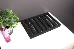 Stackable Jewelry Tray Display Organizer Grid 14x10 Black Foam Necklace More