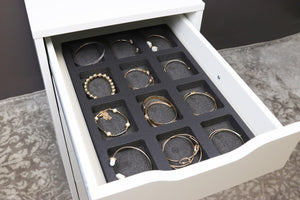 Stackable Jewelry Tray Display Organizer Grid 16x10 Black Foam Bracelets More