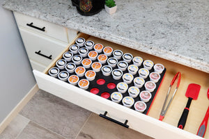 Coffee Red and Black Pod Storage Deluxe Organizer Tray Drawer Insert Washable 12.1 X 19.9 Inches Holds 45 Compatible with Keurig K-Cup