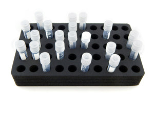 Cryogenic Vial Rack Black Foam Storage Rack Holder Organizer Stand Transport Holds 50 Vials Fits up to 13mm Diameter Vials