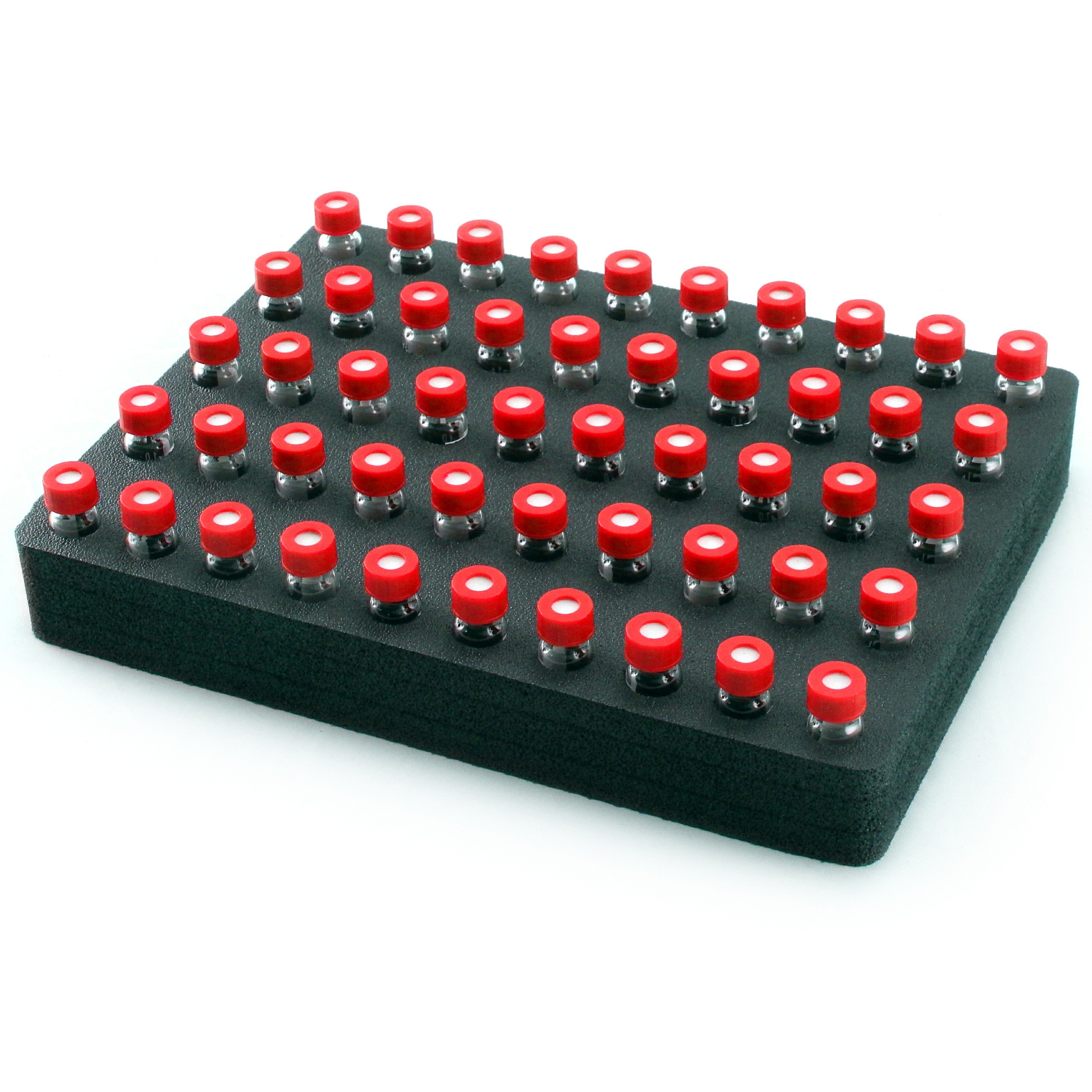 2ml Vial Rack Black Foam Storage Rack Holder Organizer Stand Transport Holds 50 Vials Fits up to 12mm Diameter