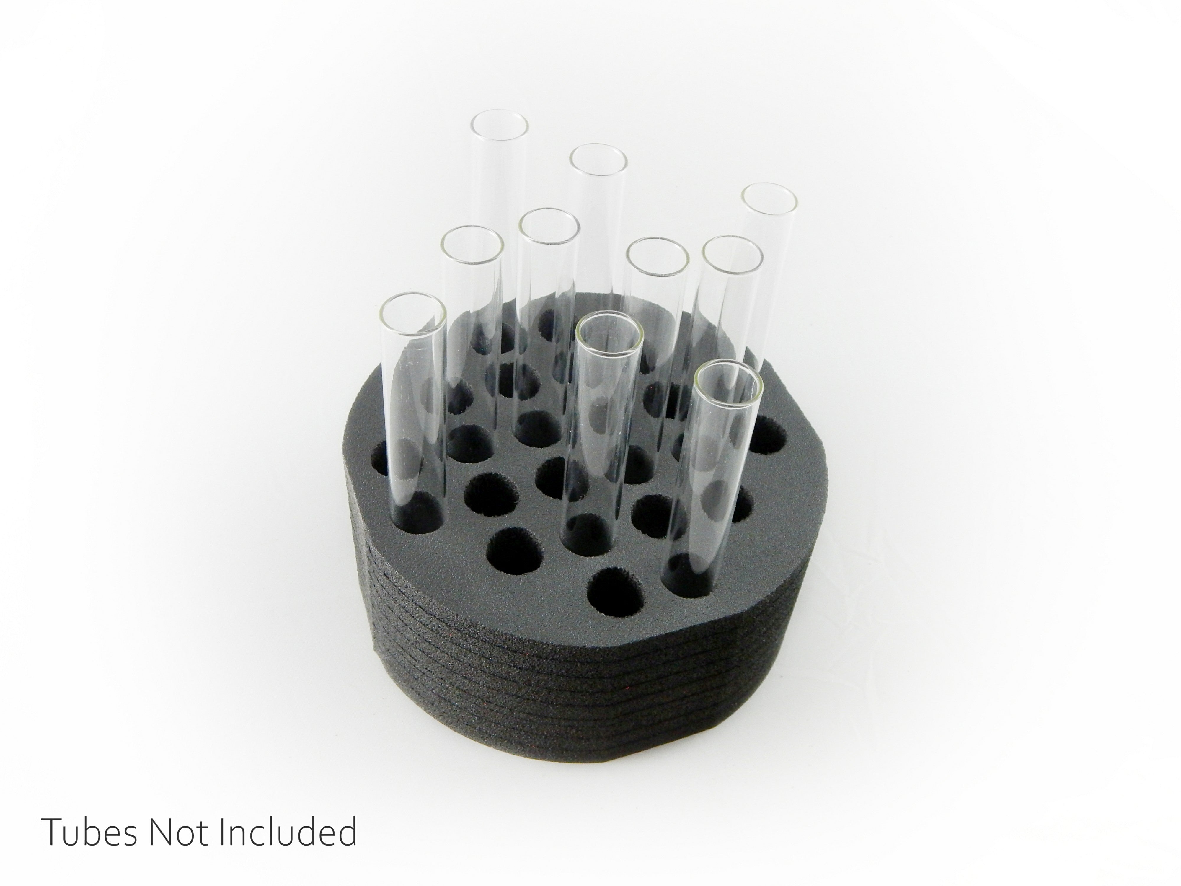 Polar Whale Test Tube Rack Black Foam Round Shaped Holder Storage Organizer Stand Transport Holds 24 Tubes Fits up to 20mm Diameter