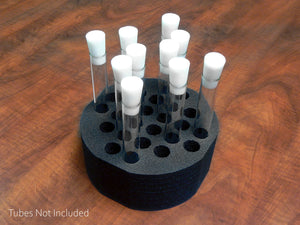 Polar Whale Test Tube Rack Black Foam Round Shaped Holder Storage Organizer Stand Transport Holds 24 Tubes Fits up to 20mm Diameter