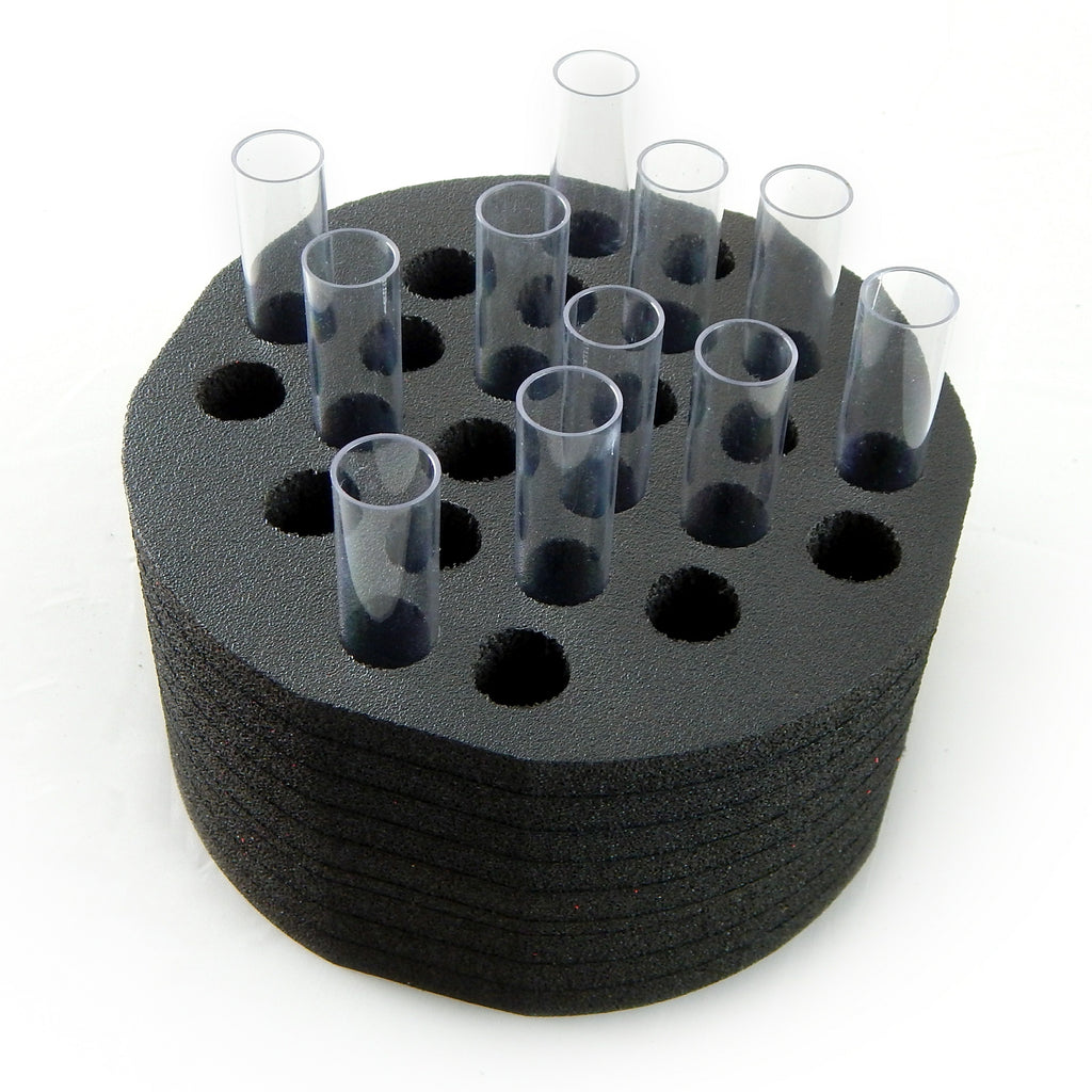 Polar Whale Test Tube Rack Black Foam Rounded Shaped Storage Organizer Stand Transport Holds 24 Tubes Fits up to 16mm Diameter
