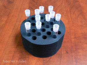 Polar Whale Test Tube Rack Black Foam Rounded Shaped Storage Organizer Stand Transport Holds 24 Tubes Fits up to 16mm Diameter