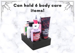 Polar Whale Lotion and Body Spray Stand Organizer Tray Washable Waterproof Insert for Home Bathroom Bedroom Office 6 x 6 x 2 Inches 6 Slots Black