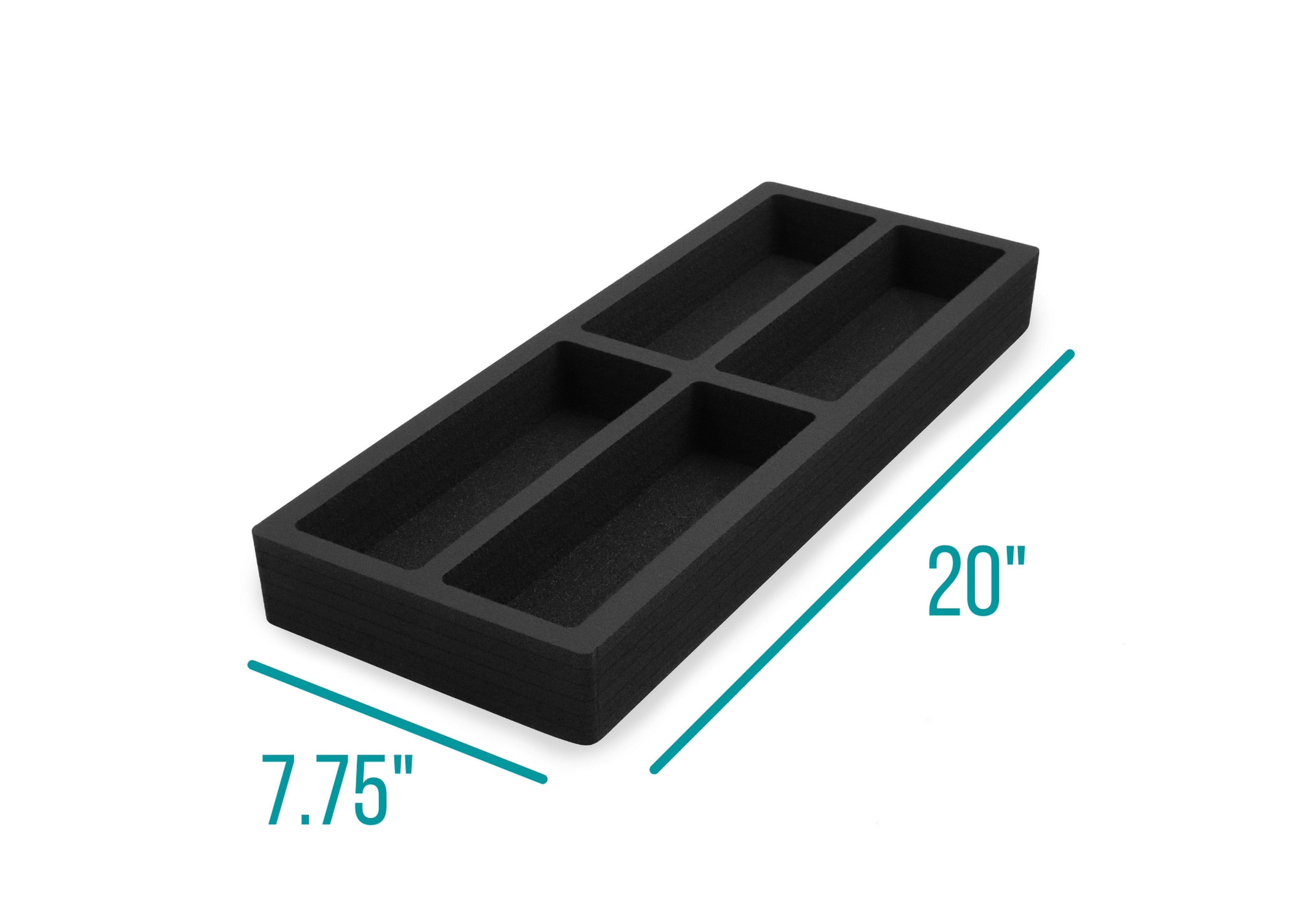 Tea Bag Drawer Organizer Black Foam Tray Insert Kitchen Packet 7.75" x 20"