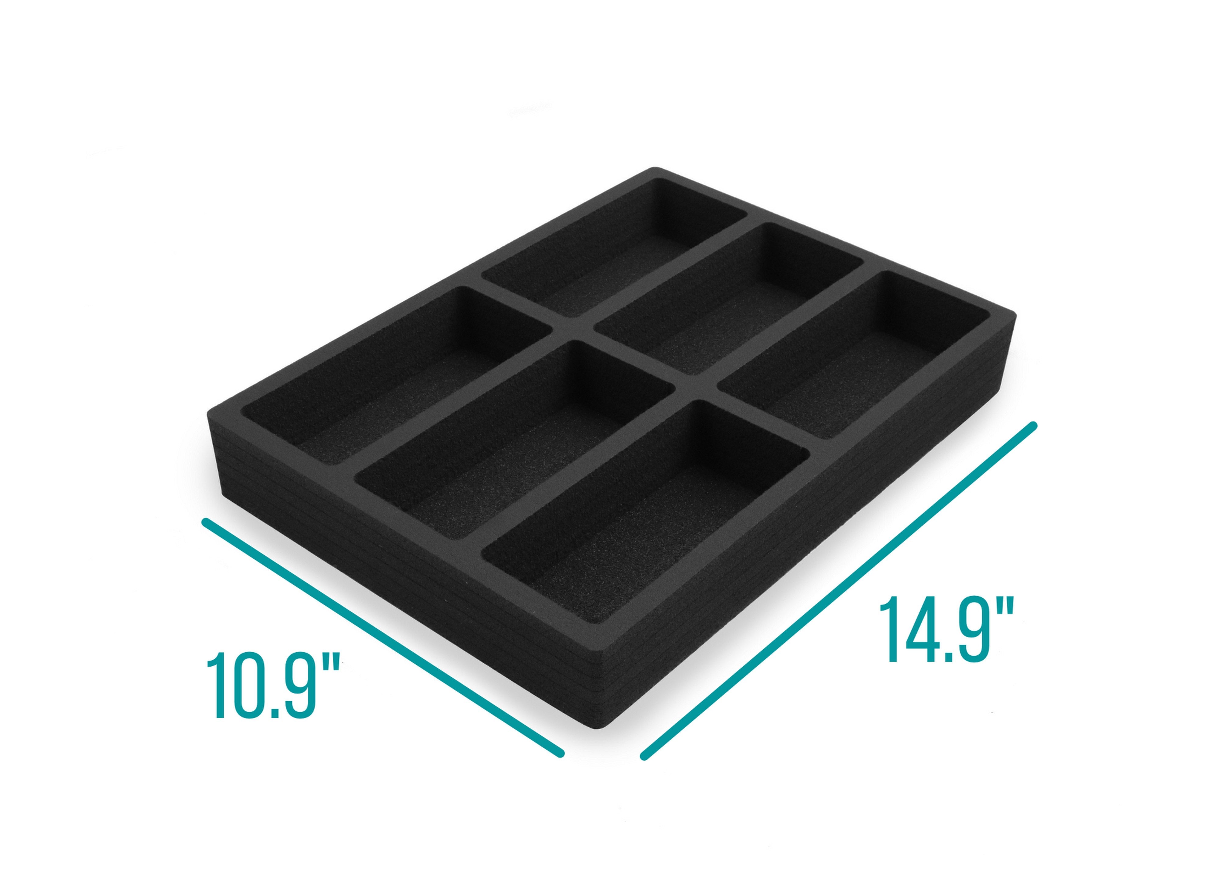 Tea Bag Drawer Organizer Black Foam Tray Insert Kitchen Packet 10.9" x 14.9"