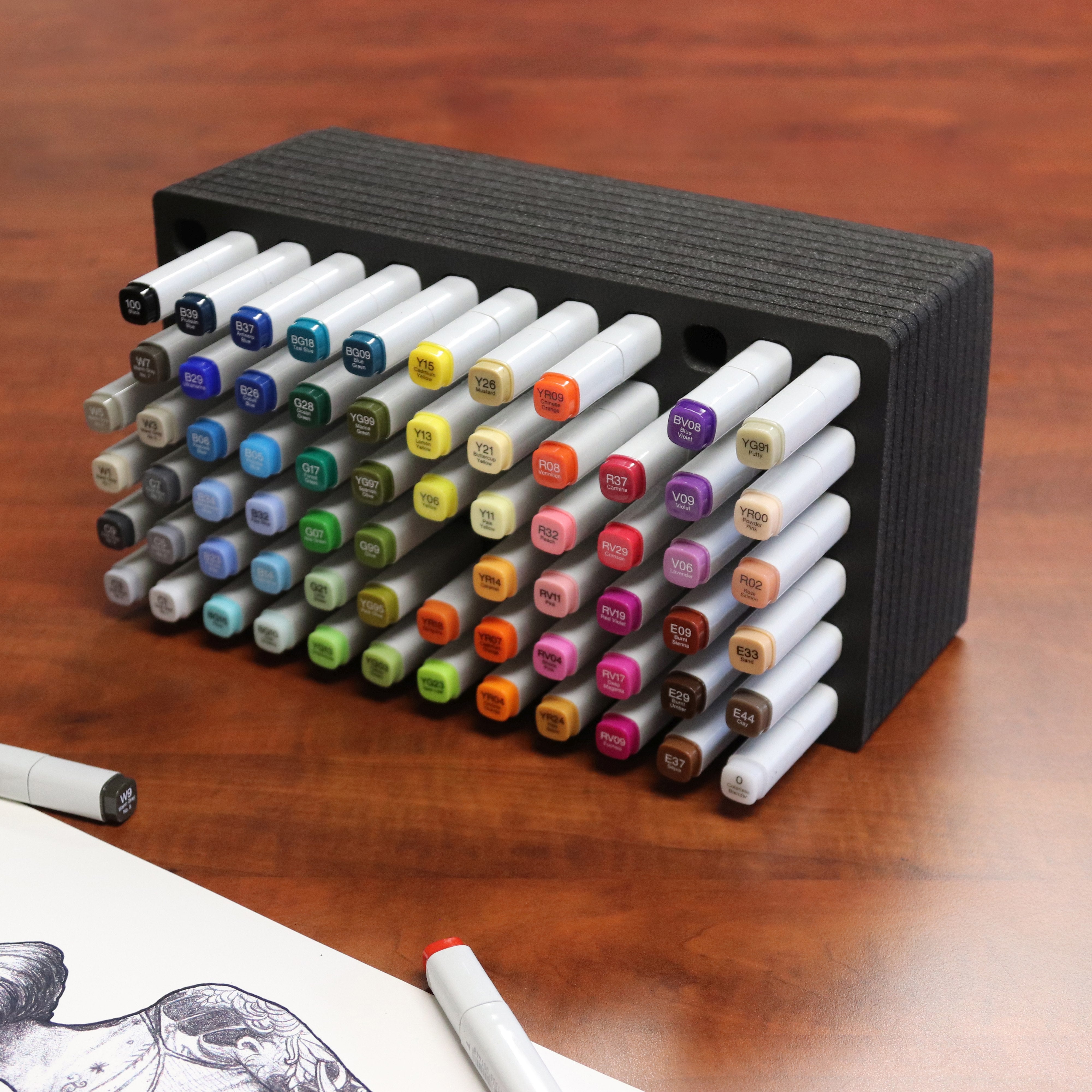 Art Marker Pen Organizer Tray Stand Durable Fits Copic Horizontal