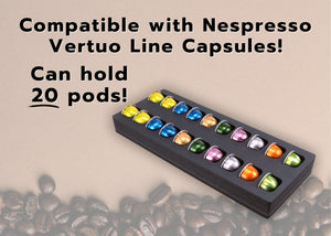 Coffee Capsule Drawer Organizer Tray Fits Nespresso Vertuo VertuoLine 20 Slot