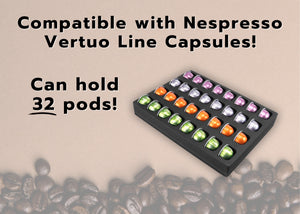Coffee Capsule Drawer Organizer Tray Fits Nespresso Vertuo VertuoLine 32 Slot