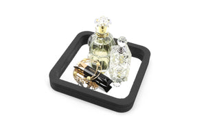 Vanity Organizer Tray with Polished Mirror Bottom 7x7 Inches