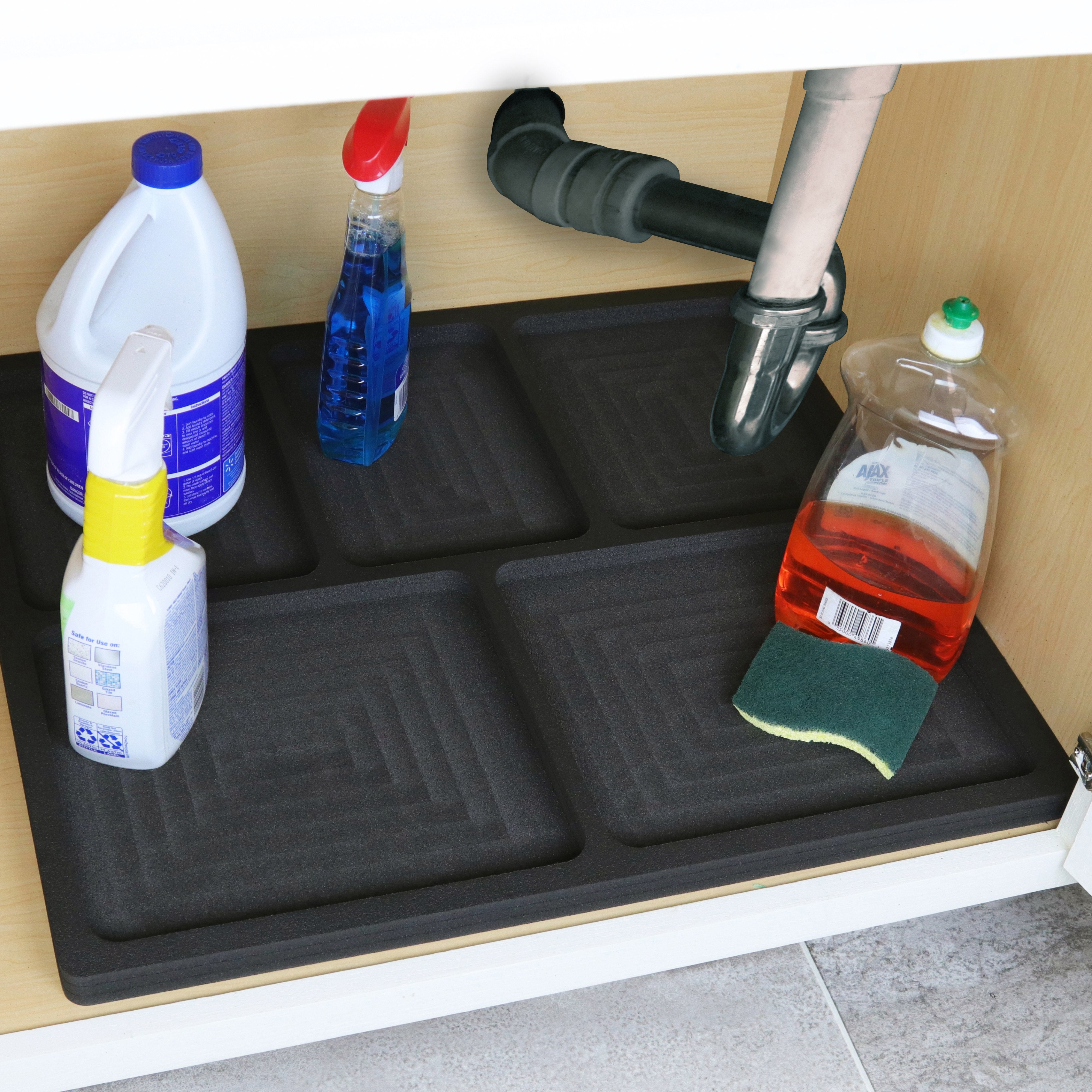 Under Sink Cabinet Mat Protector Bathroom Kitchen Drip Spill Tray 25" x 22"
