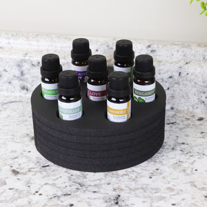 Essential Oil Organizer Stand Home Bedroom Bathroom Modern Black Foam Holds 7