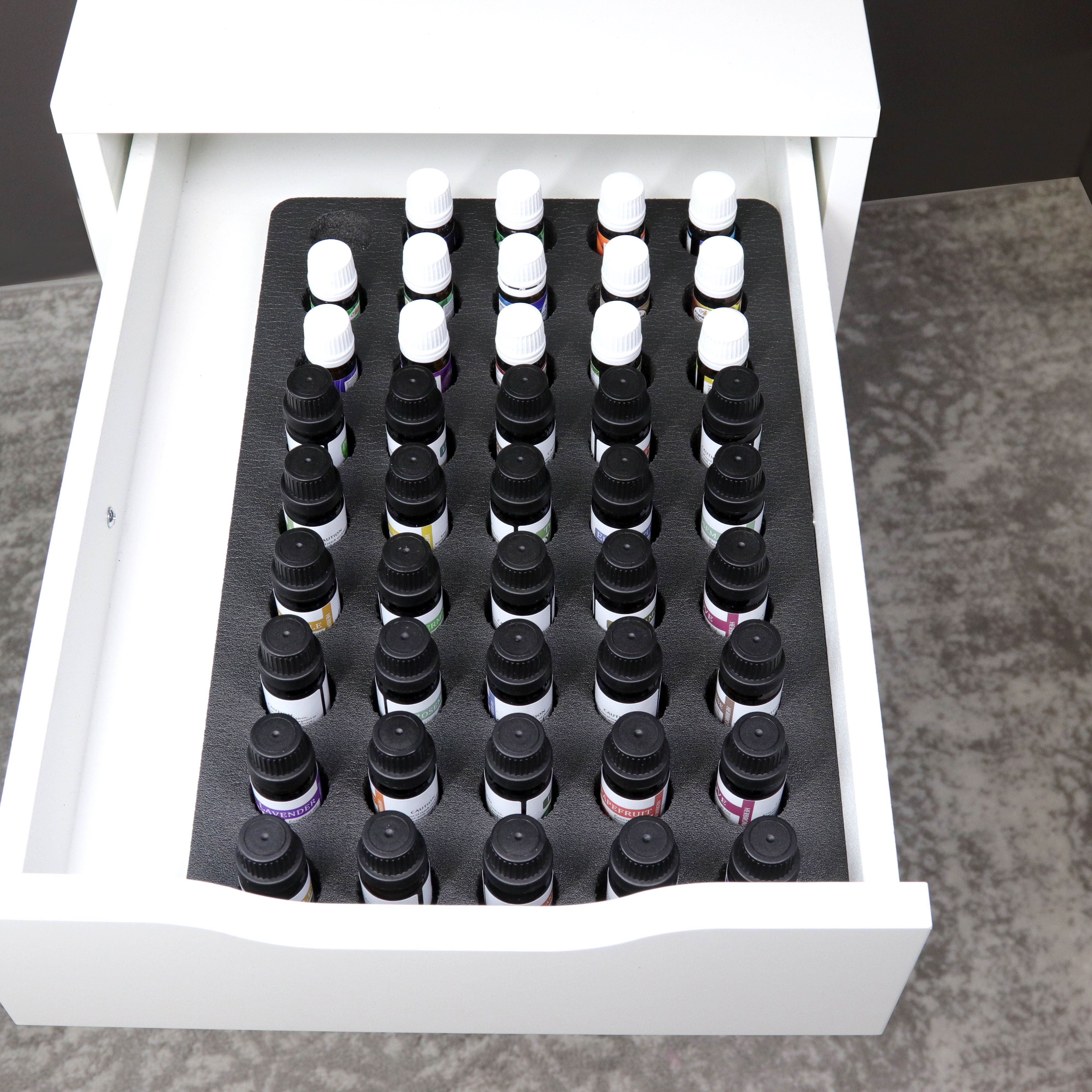 Essential Oil Drawer Organizer Home Bedroom Bathroom Black Foam 14.9" x 9.5"