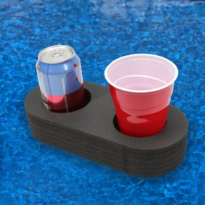 Polar Whale Drink Holder Floating Refreshment Tray for Pool or Beach Party Float Lounge Durable Black Foam 2 Compartment UV Resistant Cup Holders