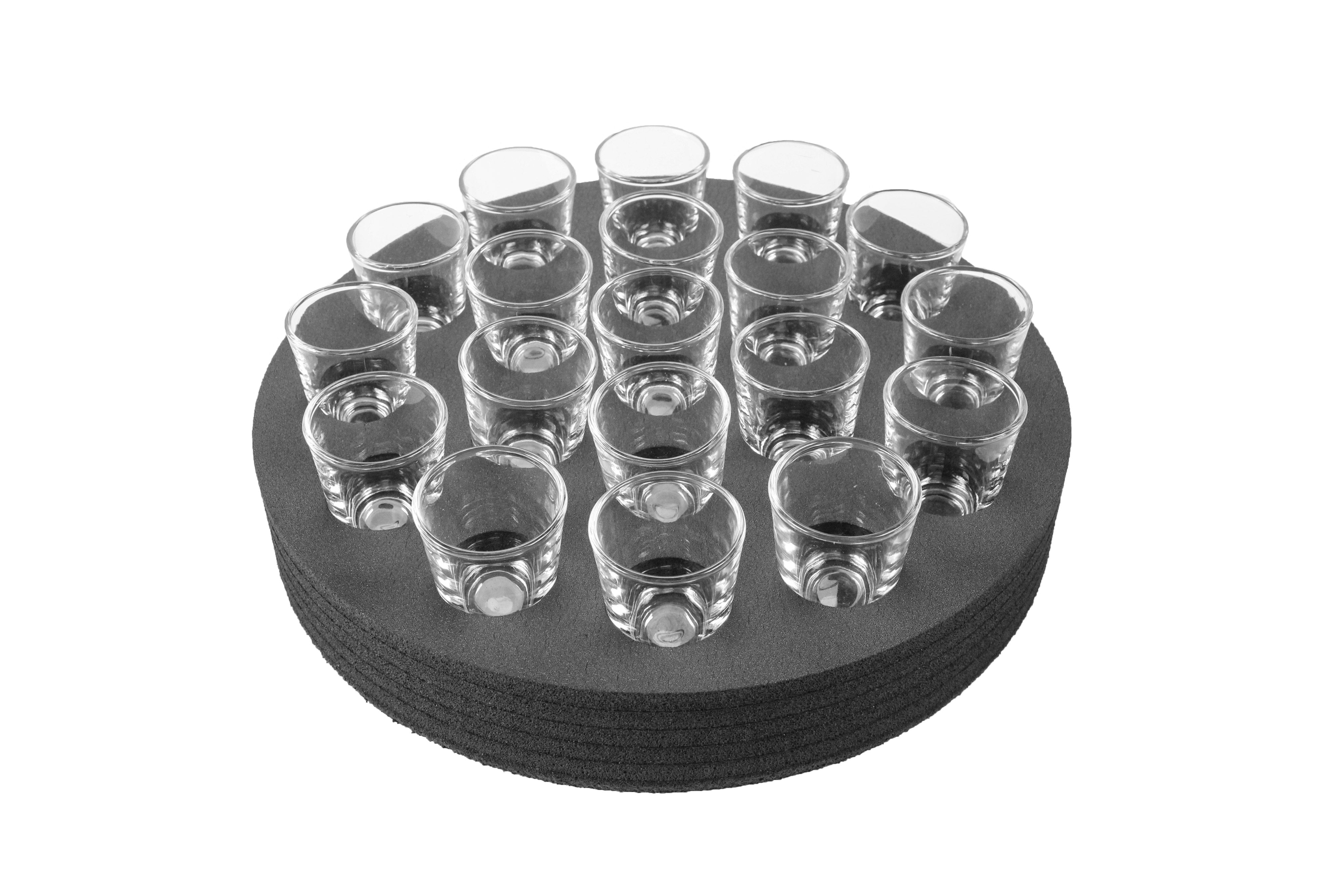 Shot Glass Holder Floating Tray Table for Pool Beach Spa Hot Tub Bar Club Party Float Durable Foam Serving Rack 12 Inches Wide Holds 19 Shots