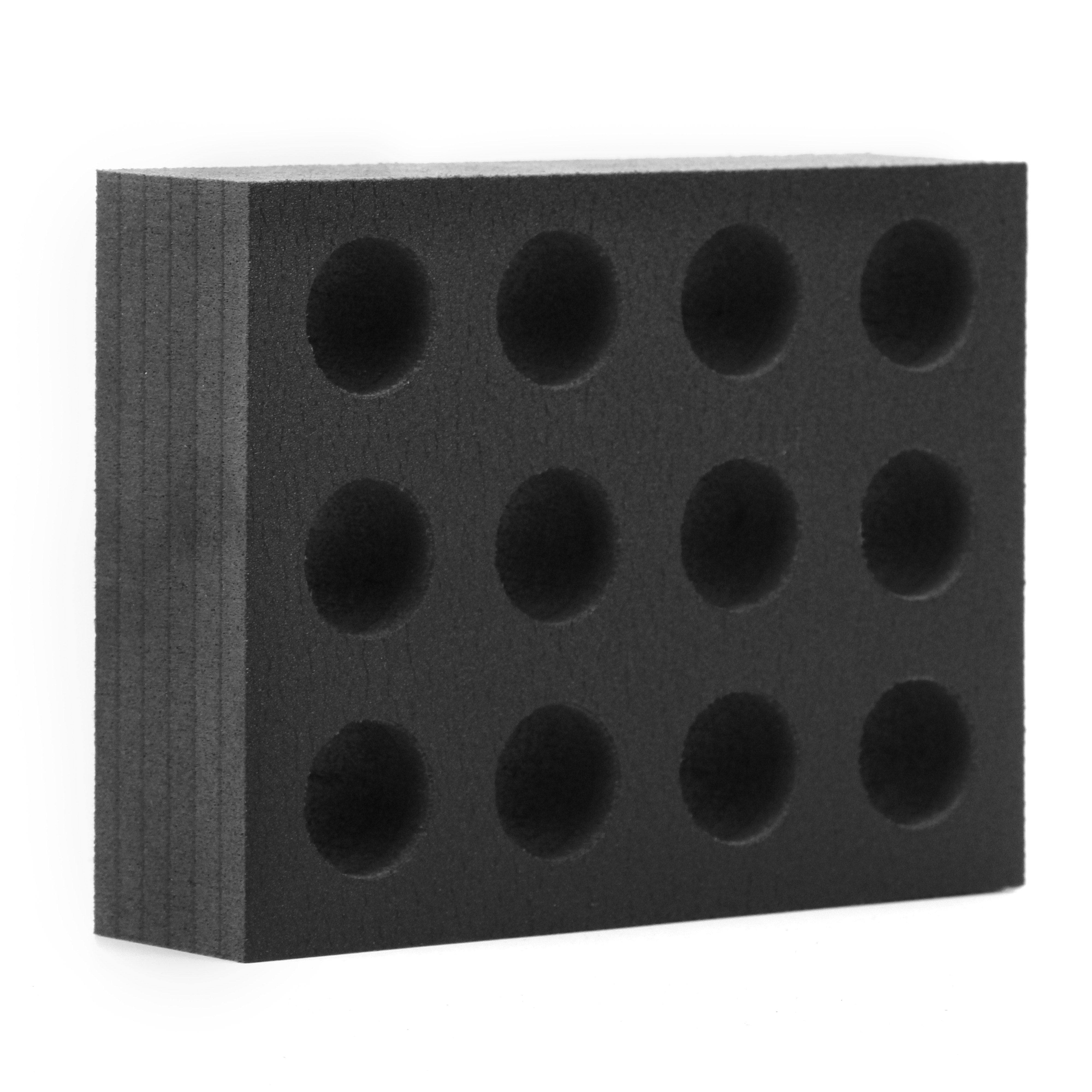 Heavy Duty Foam Dunnage Circular Holes Reusable Transport Storage Organization Shipping Boxes Crates Containers Warehouses Waterproof 24x12x2 Inches