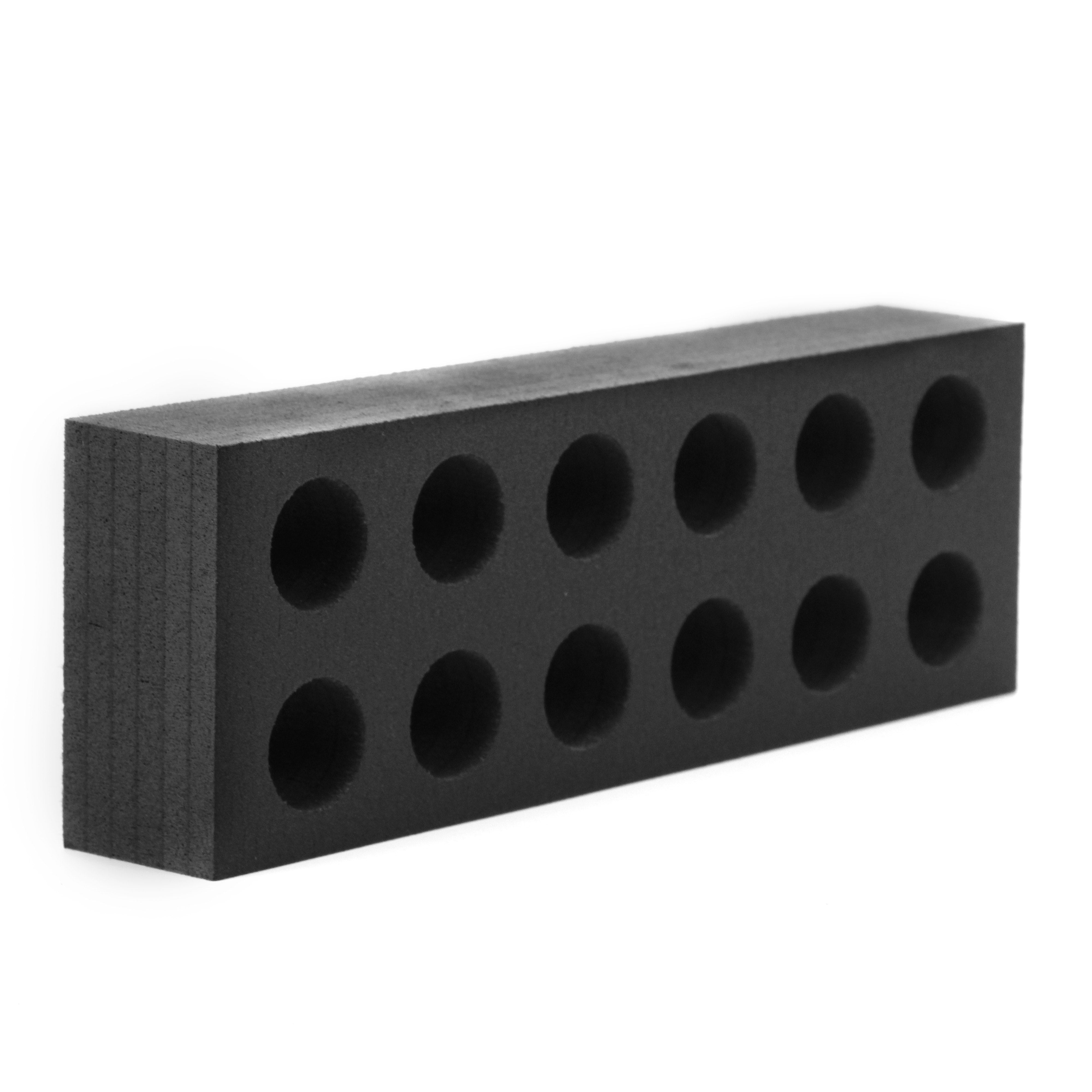 Heavy Duty Foam Dunnage Circular Holes Reusable Transport Storage Organization Shipping Boxes Crates Containers Warehouses Waterproof 8x4x2 Inches