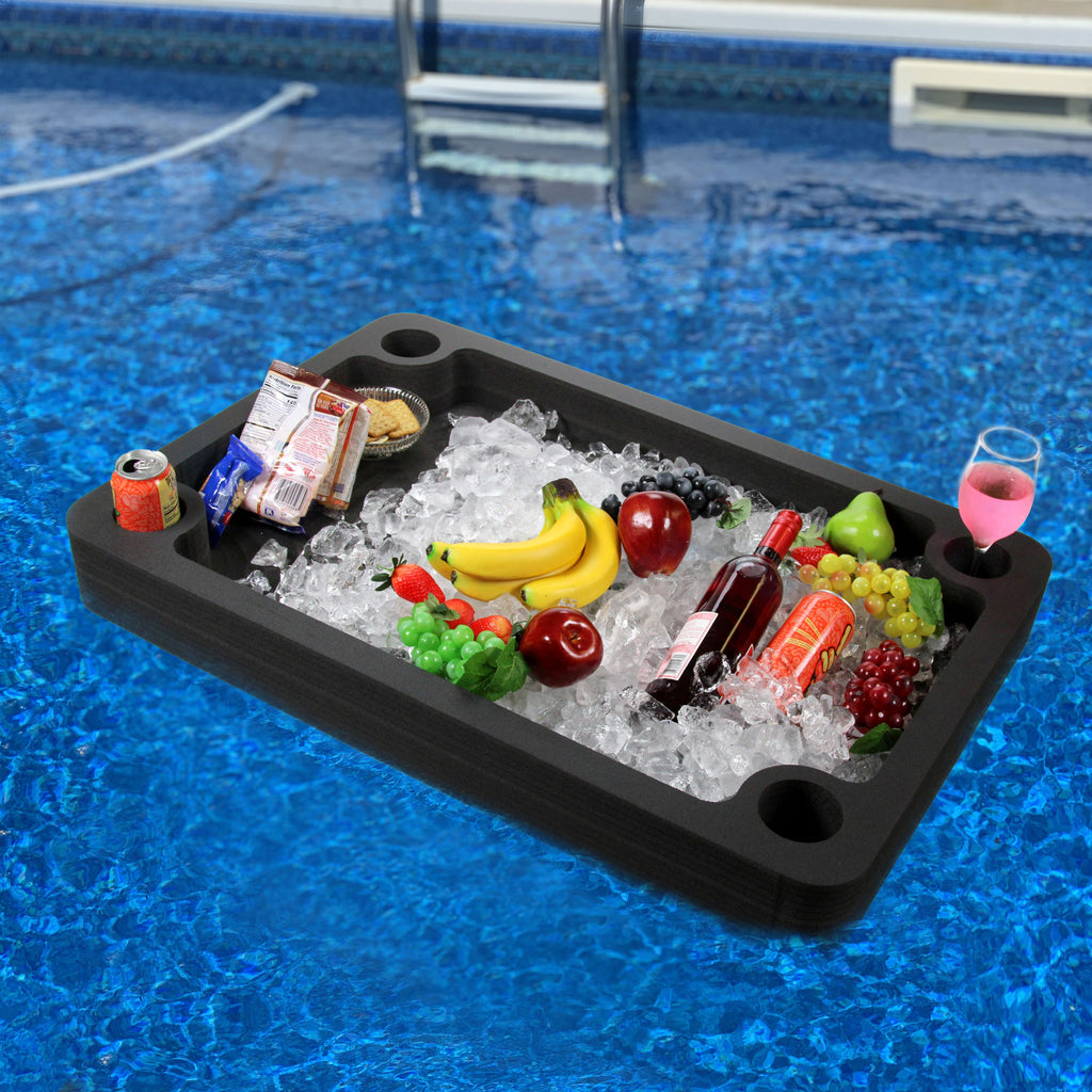 Extra Large Floating Bar Table Serving Buffet Drink Holders Swimming Pool Beach Party Lounge Foam UV Resistant with Cup Holders 36 Inches Wide