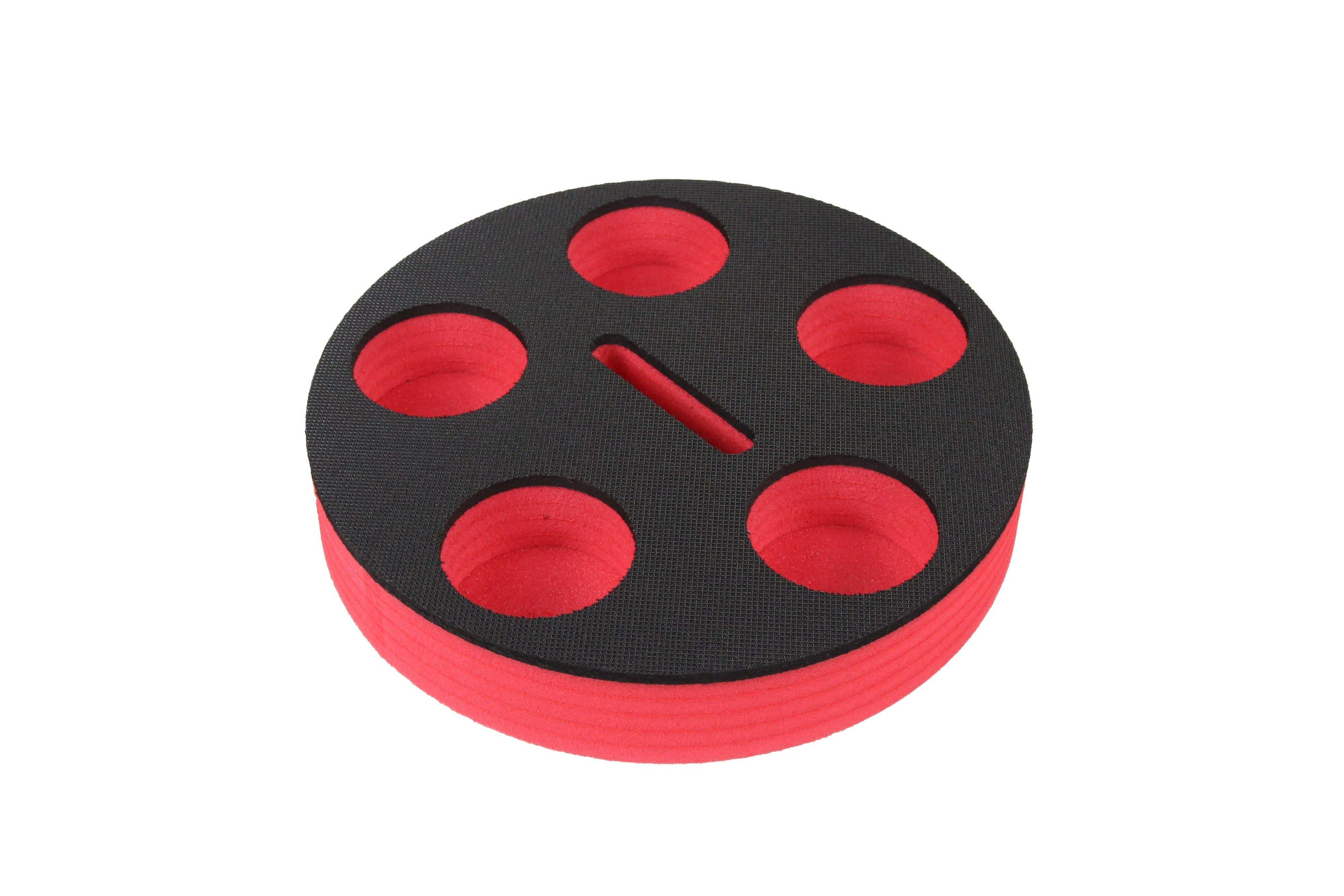 Drink Holder Floating Red Refreshment Tray for Pool or Beach Party Float Lounge Durable Foam 6 Compartment UV Resistant 12 Inches Cup Holders