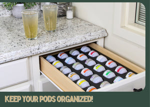 Cocktail Capsule Drawer Tray Insert Compatible Keurig DrinkWorks Pods for Kitchen Home Bar Party Waterproof Foam 24 Compartment 12.6 x 17.9 Inches