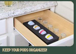 Cocktail Capsule Drawer Tray Insert Compatible Keurig DrinkWorks Pods for Kitchen Home Bar Party Waterproof Foam 4 Compartment 4.5 x 11.75 Inches