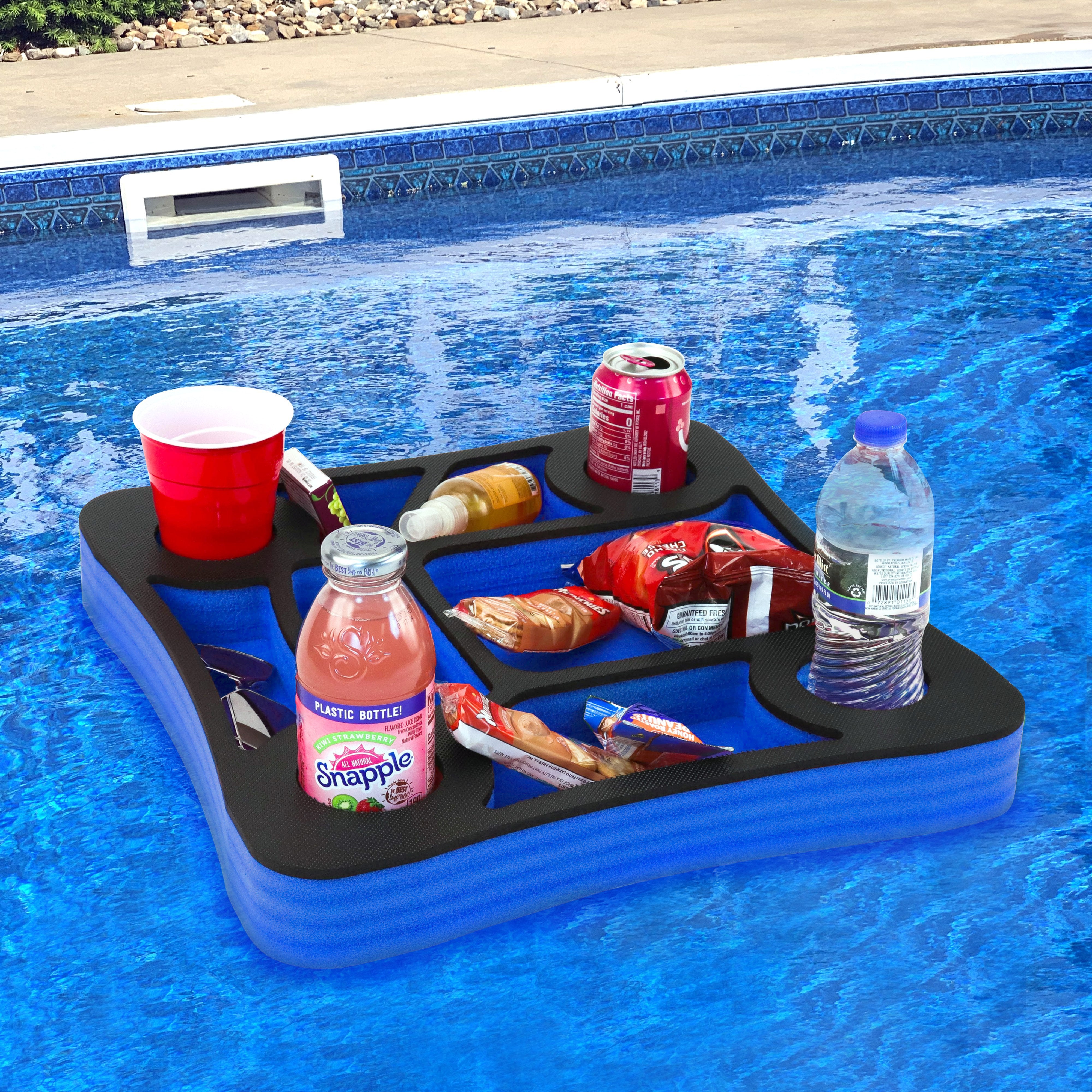 RAMIEYOO Floating Drink Holder,Refreshment Table Tray for Pool Beach Party  or Hot Tub Float Loung-Versatile & Portable Serving Bar