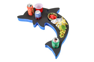 Dolphin Shaped Drink Holder Refreshment Table Tray for Pool or Beach Party Float Lounge Durable 5 Compartment UV Resistant Cup Holders 23.5 Inches