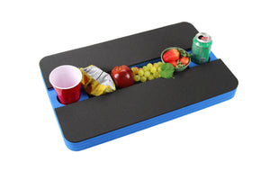 Rectangle Shaped Drink Holder Refreshment Table Tray PoolBeach Party Float Lounge Durable Foam 3 Compartment UV Resistant Cup Holders 23.5 Inches