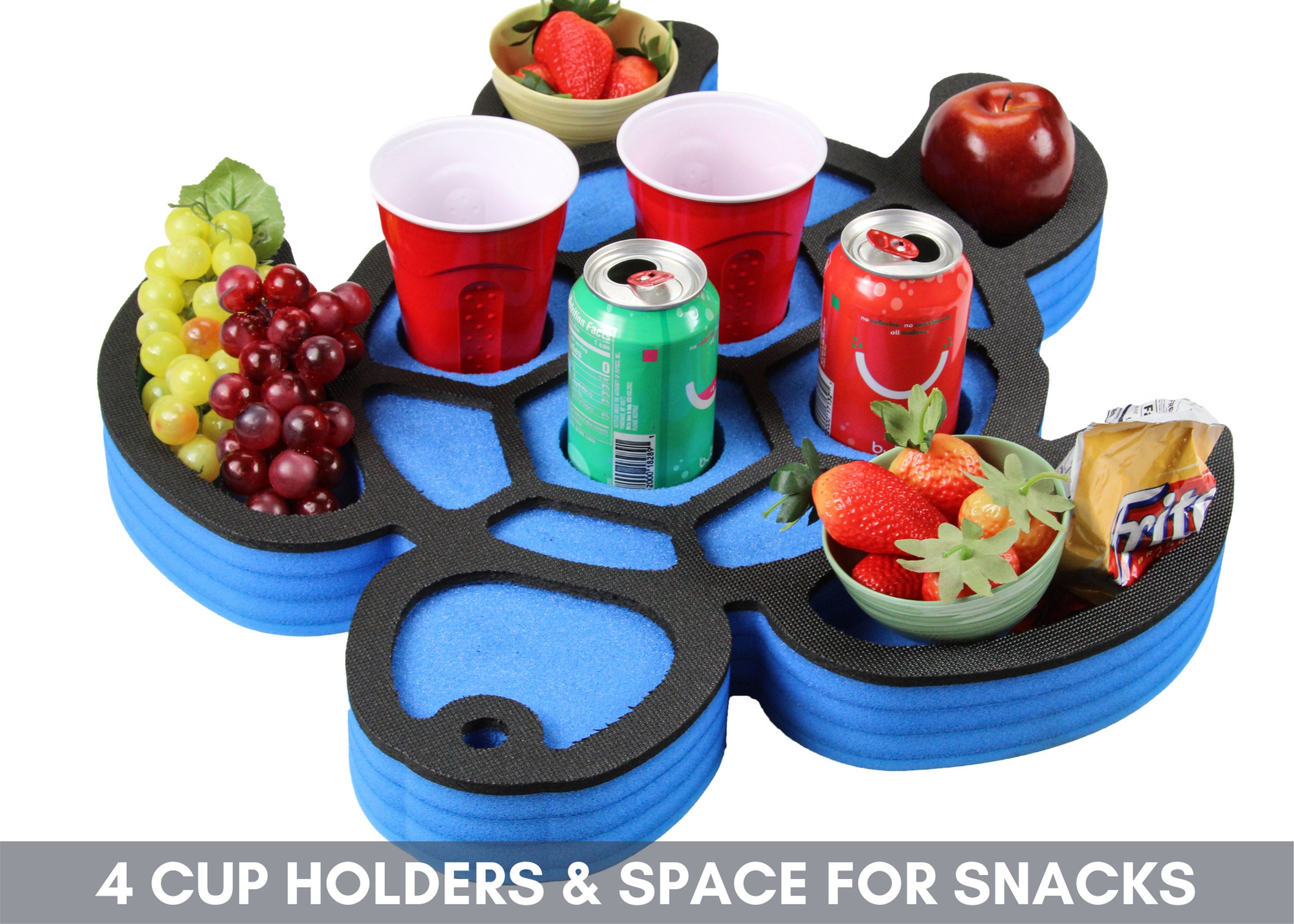 Floating Sea Turtle Drink Holder Refreshment Table Tray Pool or Beach Party Float Lounge Durable Foam 8 Compartment UV Resistant Cup Holders 2 Feet
