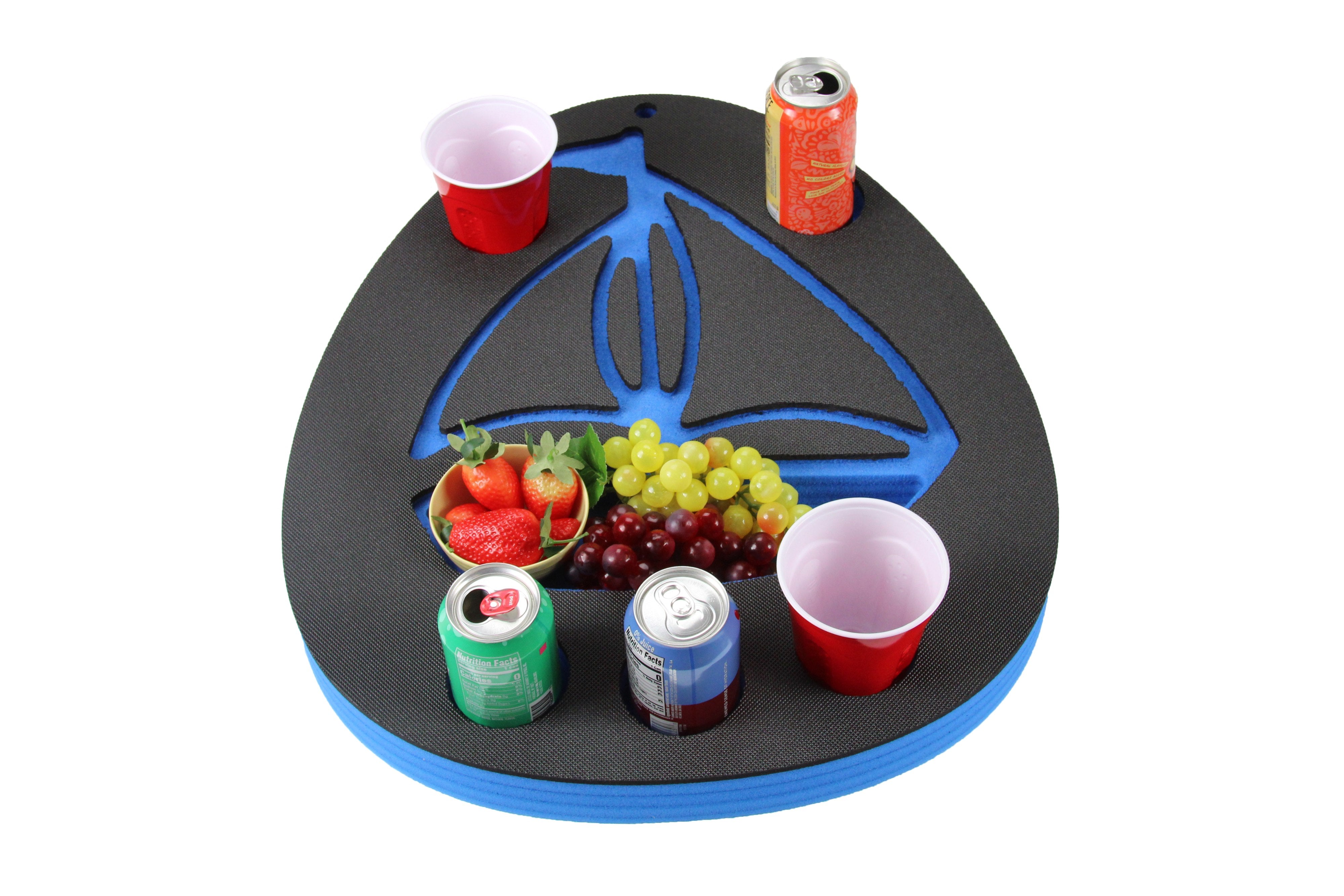 Sailboat Shaped Drink Holder Refreshment Table Tray PoolBeach Party Float Lounge Durable Foam 6 Compartment UV Resistant Cup Holders 24 Inches