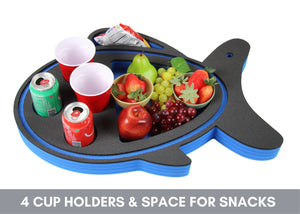 Floating Fish Drink Holder Refreshment Table Tray for Pool or Beach Party Float Lounge Durable 6 Compartment UV Resistant Cup Holders 2 Feet
