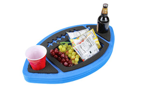 Football Shaped Drink Holder Floating Refreshment Table Tray PoolBeach Party Float Lounge Durable Foam 3 Compartment UV Resistant Cup Holders 2 Feet