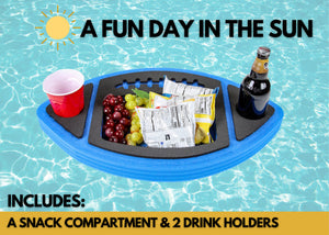 Football Shaped Drink Holder Floating Refreshment Table Tray PoolBeach Party Float Lounge Durable Foam 3 Compartment UV Resistant Cup Holders 2 Feet