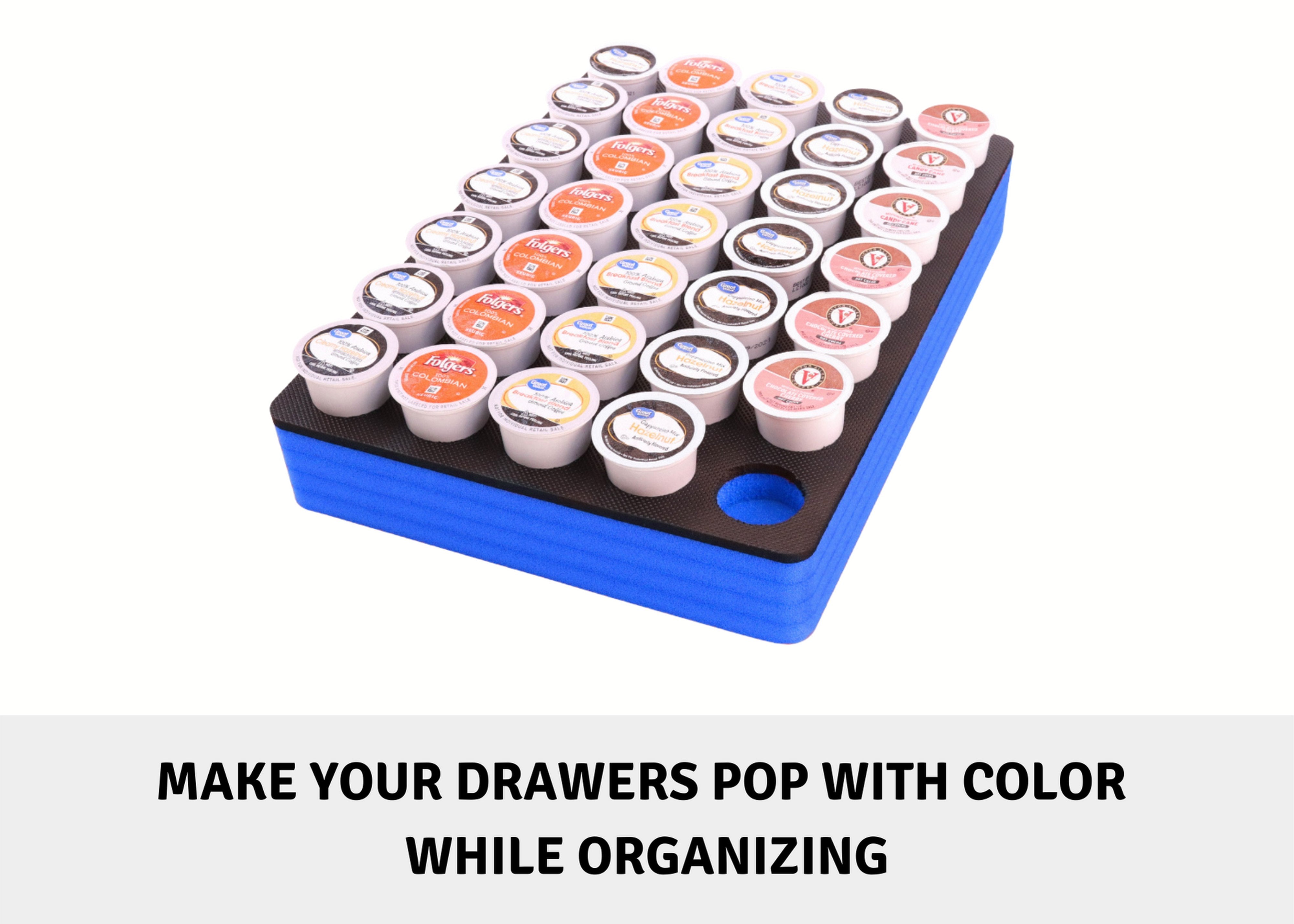 Coffee Pod Storage Deluxe Organizer Tray Drawer Insert for Kitchen Home Office Waterproof 11.9 X 15.9 Inches Holds 35 Compatible Keurig K-Cup