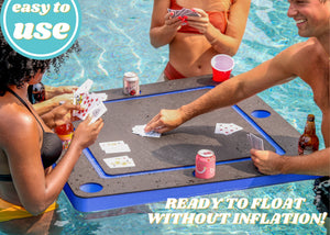 Floating GameCard Table Tray PoolBeach Party Float Lounge Durable Foam Large 36 Inch Drink Holders Waterproof Playing Cards Deck UV Resistant