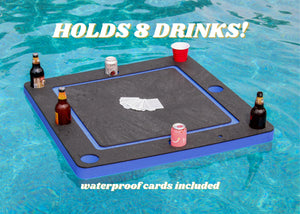 Floating GameCard Table Tray PoolBeach Party Float Lounge Durable Foam Large 36 Inch Drink Holders Waterproof Playing Cards Deck UV Resistant