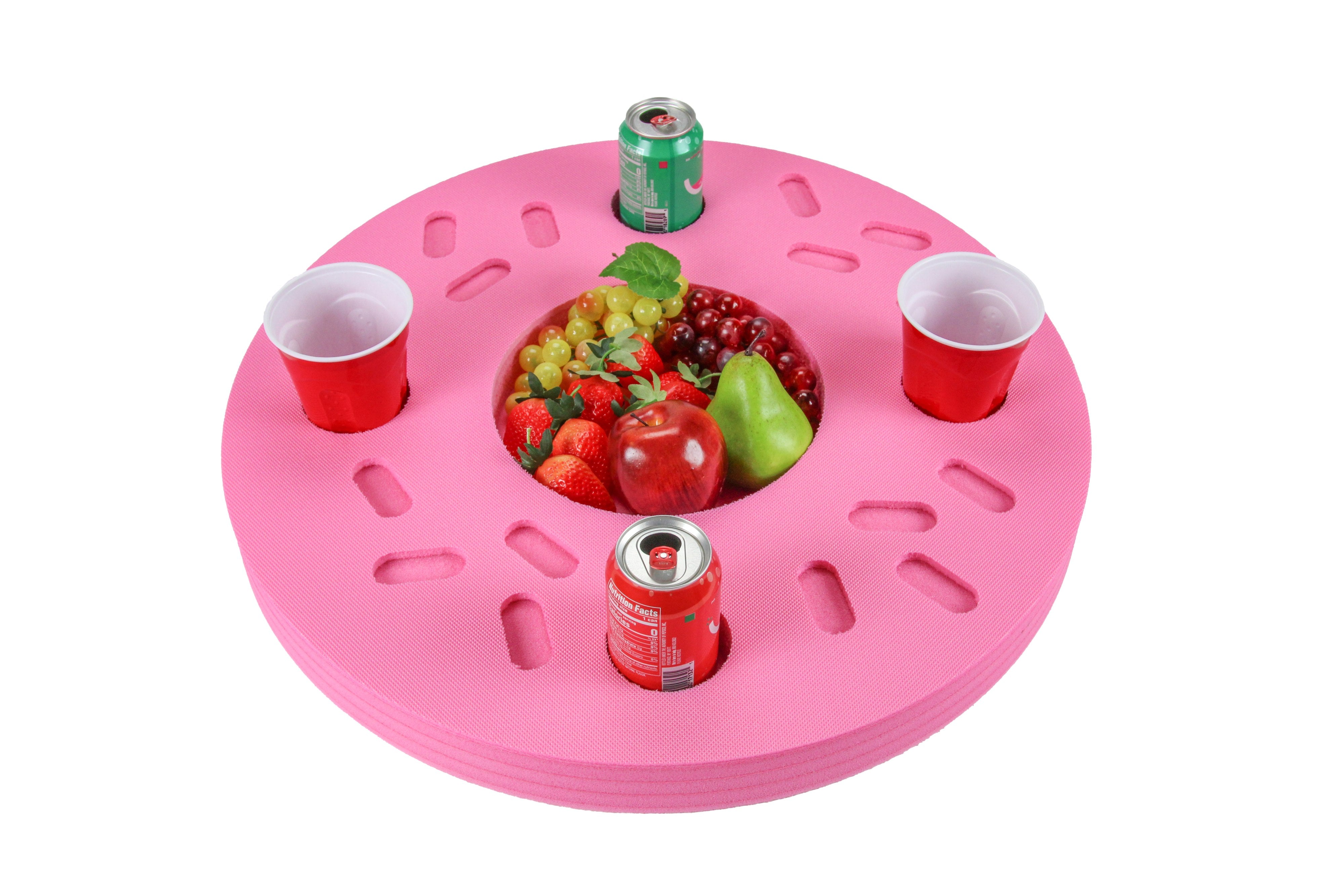Donut Shape Drink Holder Doughnut Refreshment Table Tray PoolBeach Party Float Lounge Durable Foam 5 Compartment UV Resistant Cup Holders 2 Feet