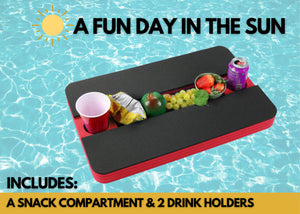 Rectangle Shaped Drink Holder Refreshment Table Tray PoolBeach Party Float Lounge Durable Foam 3 Compartment UV Resistant Cup Holders 23.5 Inches